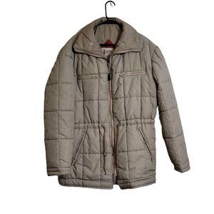 Vintage London Fog Outdoors Unlimited Men's Khaki Quilted Coat 46 Long Puffer